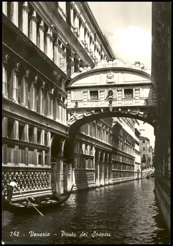 Cartoline Venedig Venezia Brücke, Seufzerbrücke, Ponte dei Sospiri 1960