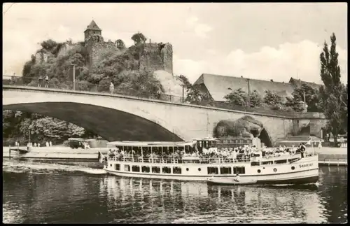 Giebichenstein-Halle (Saale) Saale Fahrgastschiff bei Giebichenstein DDR AK 1965