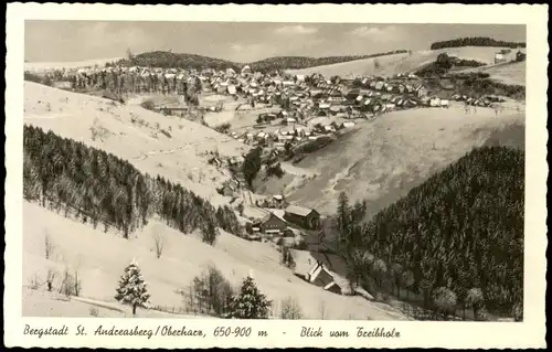 Sankt Andreasberg-Braunlage Panorama-Ansicht Blick vom Treibholz Oberharz 1955