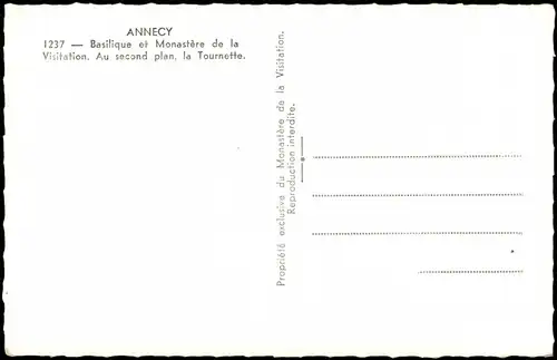 Annecy Basilique & Monastère de la Visitation, Panorama Ansicht 1960