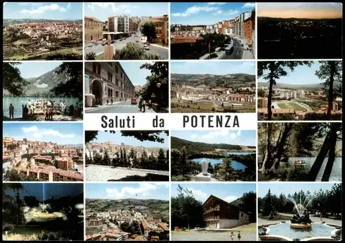 Cartoline Potenza Mehrbildkarte mit vielen Stadtteilansichten 1966