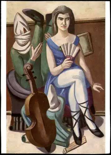 Ansichtskarte  Künstlerkarte Künstler Max Beckmann Pierrette und Clown 1970