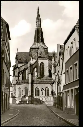 Ansichtskarte Osnabrück Straßen Partie a.d. Kirche Marienkirche 1960