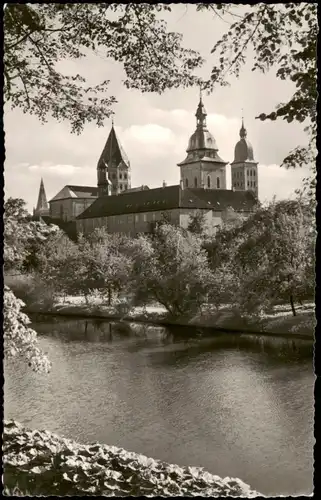 Ansichtskarte Osnabrück Partie a.d. Hase mit Dom St. Peter 1956