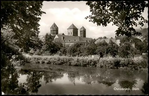 Ansichtskarte Osnabrück Dom St. Peter von der Hase aus gesehen 1963