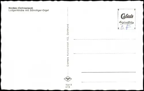 Ansichtskarte Norden Ludgerikirche mit Schnittger-Orgel 1967