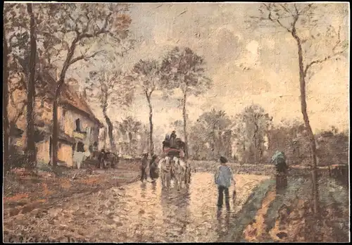 Ansichtskarte  Künstlerkarte PISSARRO Die Postkutsche in Louveciennes 1980