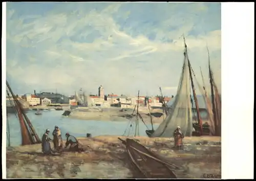 Künstlerkarte COROT Der Hafen von Dünkirchen Port de Dunkerque 1980