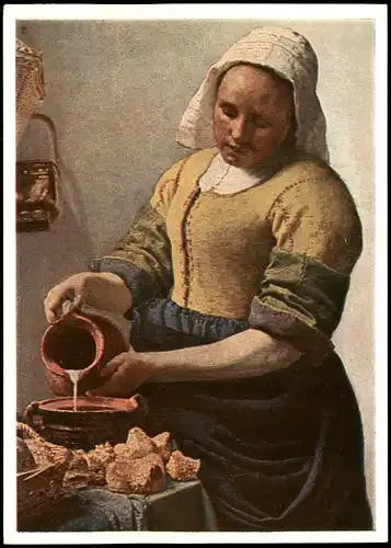 Künstlerkarte Künstler VERMEER VAN DELFT: Die Küchenmaid 1970