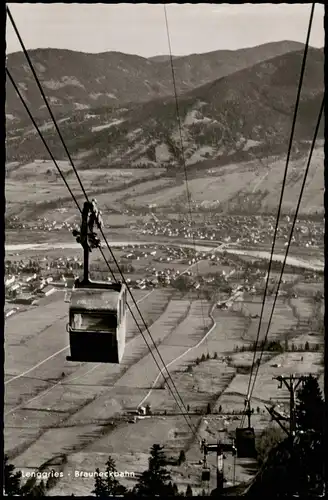 Lenggries Panorama mit Bergbahn Brauneckbahn Brauneck (1555 m) 1958