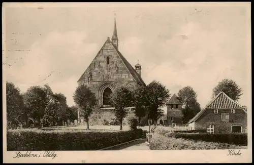 Ansichtskarte Bockhorn (Friesland) Partie an Pfarrhaus und Kirche 1940