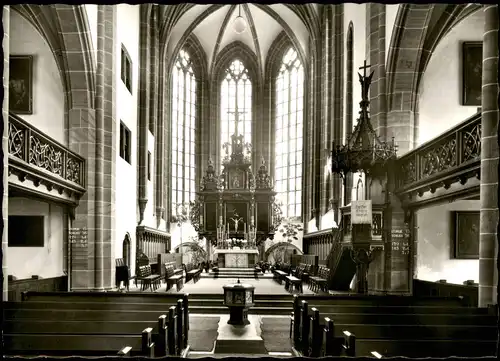 Ansichtskarte Bayreuth Evang - Luth. Stadtkirche Innenansicht 1960