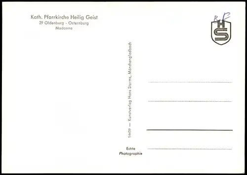 Osternburg-Oldenburg Kath. Pfarrkirche Heilig Geist Darstellung Madonna 1960