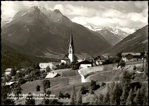 Ansichtskarte Telfes im Stubai Panorama-Ansicht mit Alpen 1960