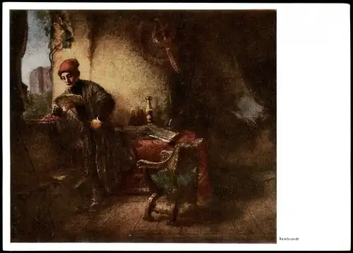 Künstlerkarte REMBRANDT Der Student The Student Étudiant 1960