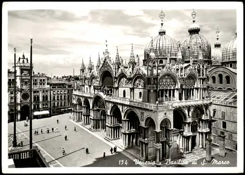 Cartoline Venedig Venezia Markusplatz, Basilica di S. Marco 1954