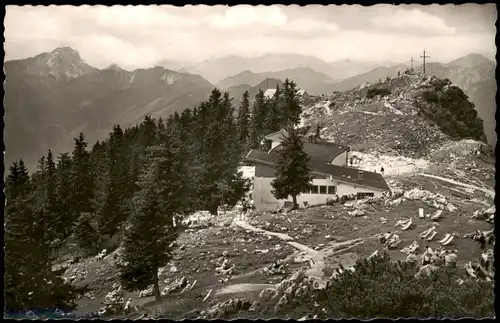 Ansichtskarte Ruhpolding Rauschberggipfel mit Berghotel 1960