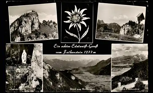 Ansichtskarte .Bayern Mehrbild-AK Edelweiß-Gruss vom Falkenstein Bayern 1960