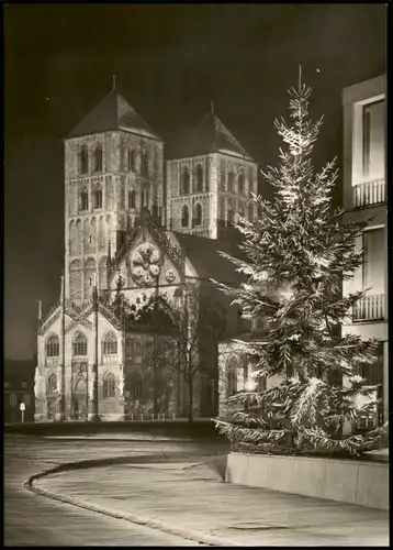 Ansichtskarte Münster (Westfalen) St.-Paulus-Dom in Festbeleuchtung 1968
