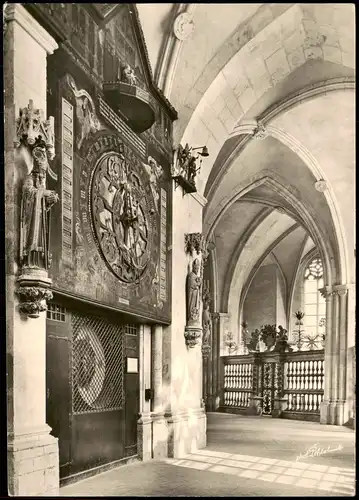 Ansichtskarte Münster (Westfalen) Dom-Uhr, Innenansicht Dom 1960