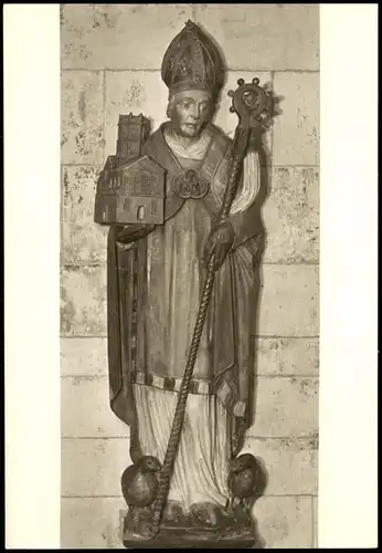 Münster (Westfalen) Skulptur von ST. LUDGERUS im ST. PAULUS DOM i. W. 1960