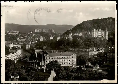 Postcard Karlsbad Karlovy Vary Totale 1939