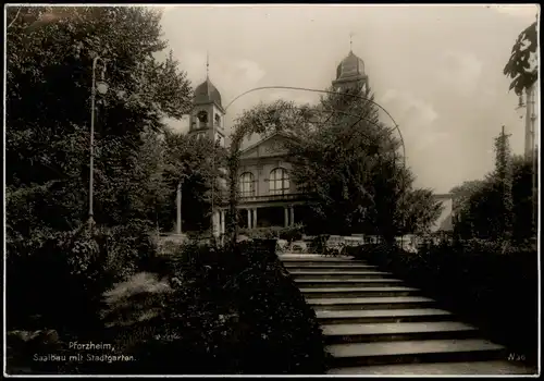 Ansichtskarte Pforzheim Saalbau im Stadtgarten 1938