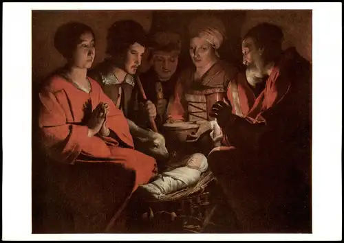 Künstlerkarte Georges De La Tour: Nativity (Musée Paris) 1958