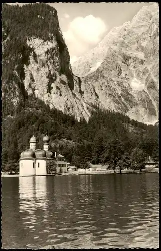 Ansichtskarte St. Bartholomä-Schönau am Königssee See Panorama 1959   gelaufen mit Stempel TEISENDORF