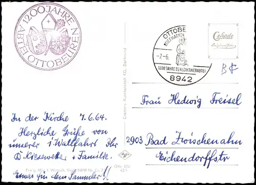 Ansichtskarte Ottobeuren Luftbild 1964
