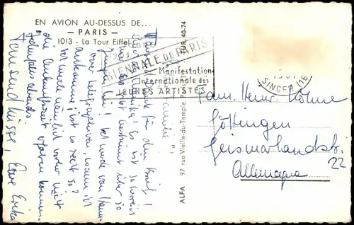 CPA Paris Luftbild Eiffelturm/Tour Eiffel 1963
