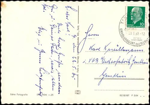 Ansichtskarte Waltershausen Straßenpartie - Nikolaustor 1965