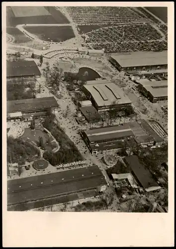 Ansichtskarte Hannover Messegelände Luftbild 1951  gel. Sonderstempel Constructa