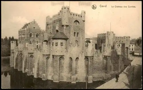 Postkaart Gent Ghent (Gand) Le Château des Comtes. 1916  gel. Feldpost - Stempel