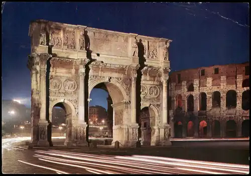 Cartoline Rom Roma Konstantinsbogen Arco di Constantio (Notturno) 1969