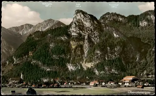 Ansichtskarte Oberammergau Panorama-Ansicht des Passionsspieldorfes 1961