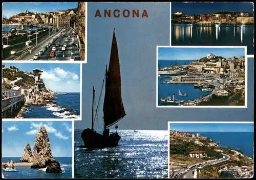Cartoline Ancona Mehrbildkarte mit Ortsansichten 1968