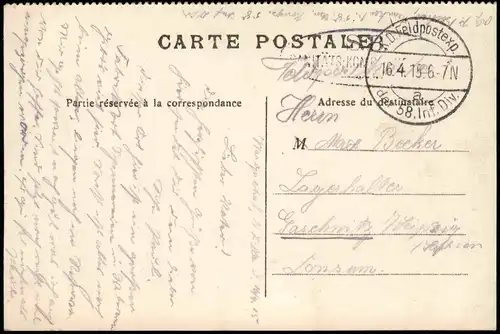 CPA Lille Préfecture/Präfektur 1915   1. Weltkrieg als dt. Feldpost gelaufen