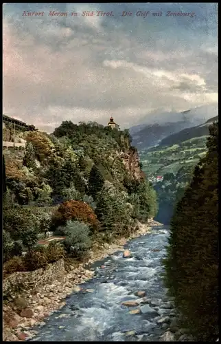 Cartoline Meran Merano Die Gilf mit Zenoburg. 1913