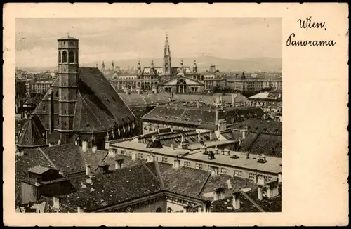 Ansichtskarte Wien Blick über die Stadt 1938