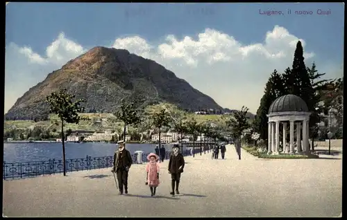 Ansichtskarte Lugano il nuovo Quai 1913