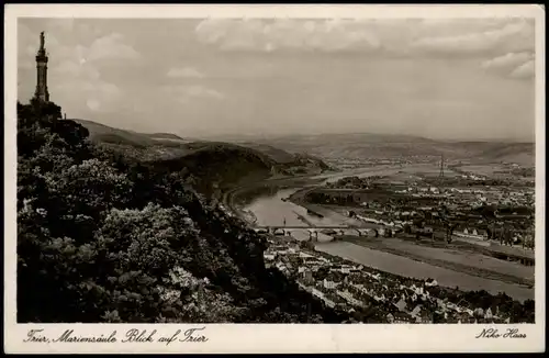 Ansichtskarte Trier Mariensäule - Blick auf Trier 1938