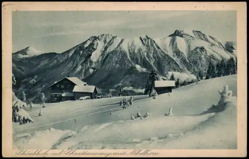 Oberstdorf (Allgäu) Schönblick auf Schrattenwang mit Nebelhorn 1927