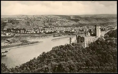 Ansichtskarte Stolzenfels-Koblenz Stolzenfels, Stadt, Hafen - Fabrik 1913