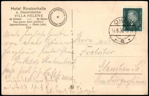 Ansichtskarte Oker-Goslar Romker Wasserfall 1930