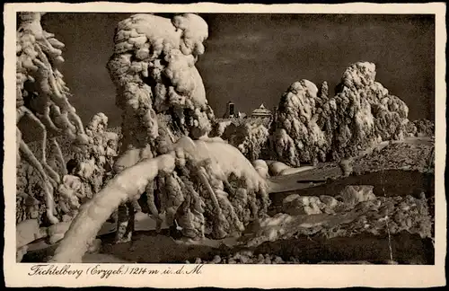 Ansichtskarte Oberwiesenthal Der verschneite Fichtelberg 1932