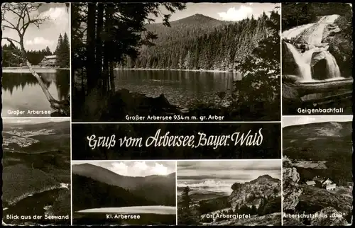 Ansichtskarte Bayerisch Eisenstein Mehrbild-AK Gruss vom Arbersee 1960