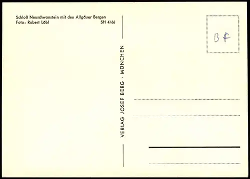 Schwangau Schloss Neuschwanstein aus der Vogelschau-Perspektive 1966