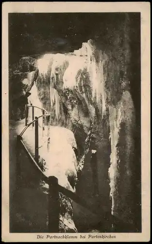 Ansichtskarte Garmisch-Partenkirchen Waterfall/Partnachklamm Wasserfall 1923