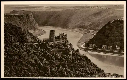 Ansichtskarte St. Goarshausen Burg Katz, Rhein 1928